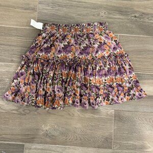 Floral Ruffle Tiered Mini Skirt